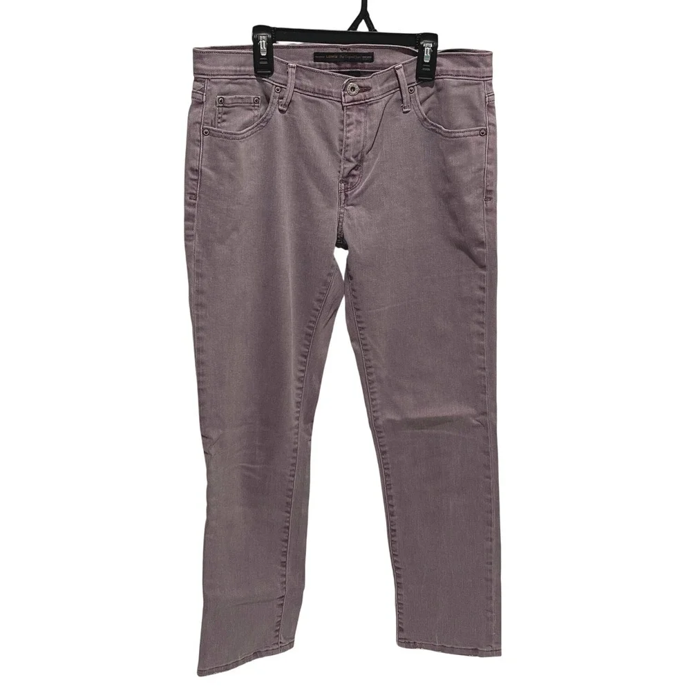 Levis Boyfriend Jeans Womens 6 Medium Purple Relaxed Fit Mid Rise Stretch Denim